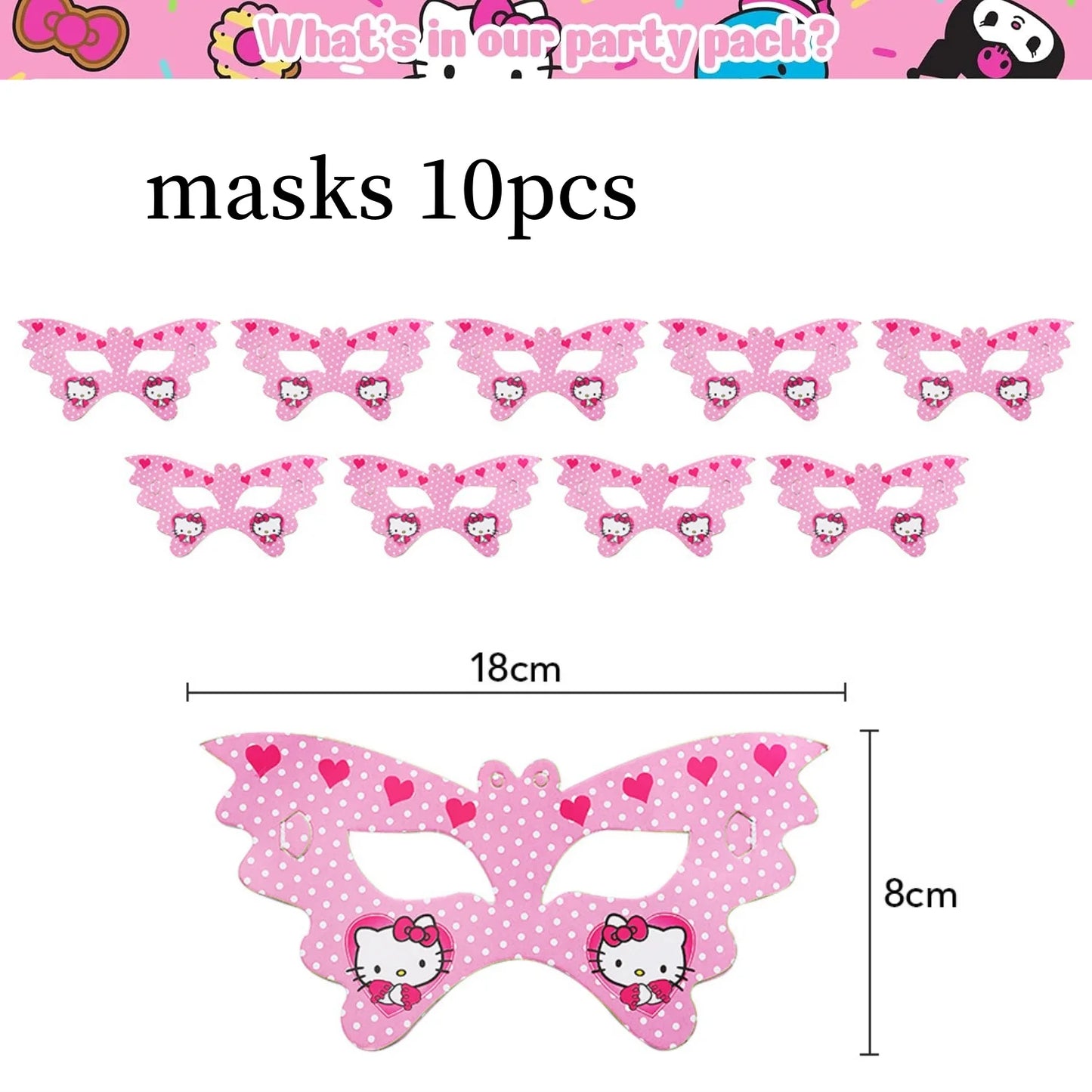 Kit de hello kitty para decoração de festa de aniversário de Kitt - 217 peças, incluindo top