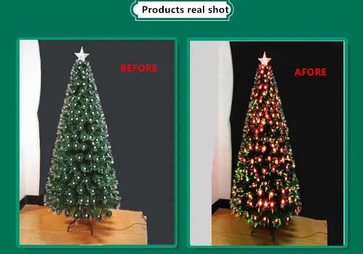 Árvore de Natal Fibra Ótica Árvore de Natal Com Luzes Decoração PVC Árvore De Natal