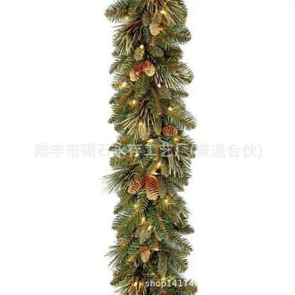 Guirlanda de Natal com luzes, Guirlanda de Natal Guirlanda de toque real de cedro dobrável