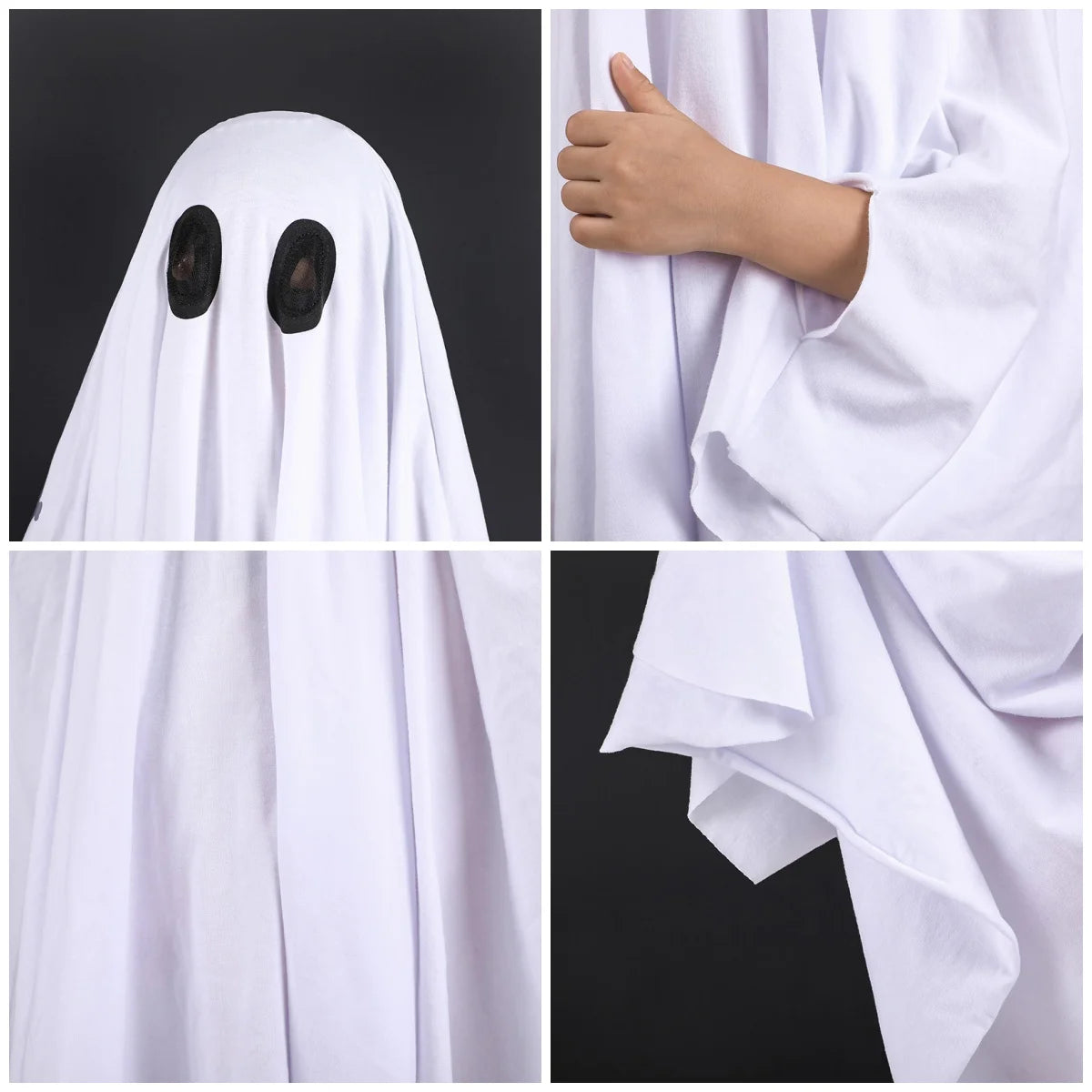 Capa Fantasia Cosplay Crianças Fantasma De Halloween branco