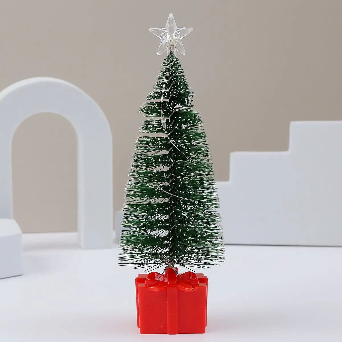 Árvore de Natal Pequena com Luz Multicolorida Conjunto de 3 Luzes LED Coloridas Natal