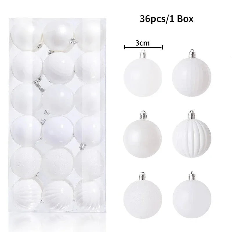 Bolas de natal Ornamentos de árvore de Natal de 3 mm de 36 quilates, grandes ornamentos