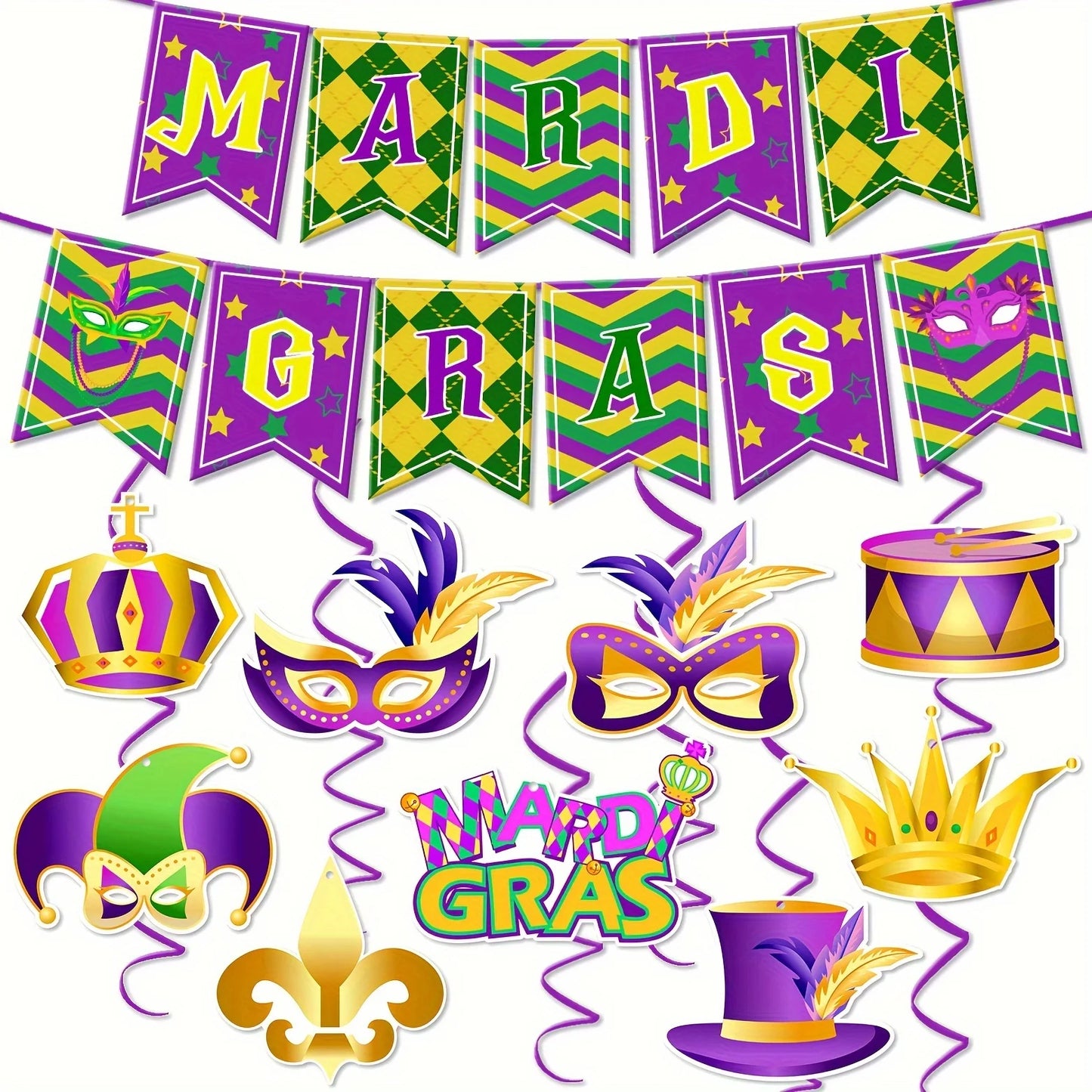 Kit Carnaval decorações de Carnaval, festa de Carnaval, enfeites de espiral, decoração