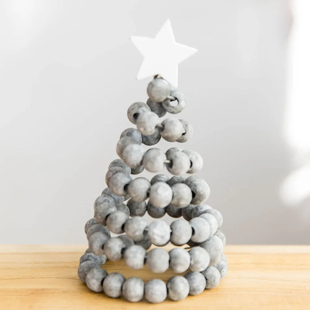 Bolinhas de Madeira para Árvore de Natal, Árvores de Natal Decorativas Estilo Nórdico Feitas de Contas Madeira