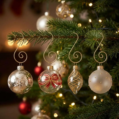 Gancho S para árvore de Natal Pacote com 100 Ganchos de Enfeite Verde Cabides de Natal