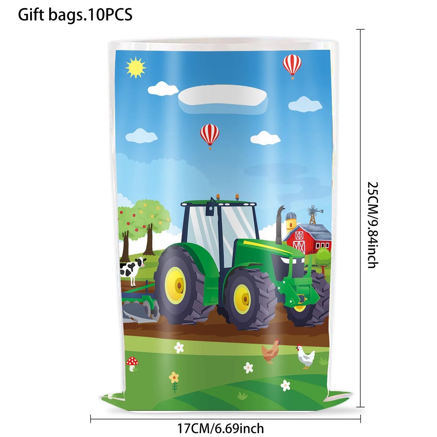 10 Peças de sacolas para tratores agrícolas, sacolas para guloseimas, sacolas para doces