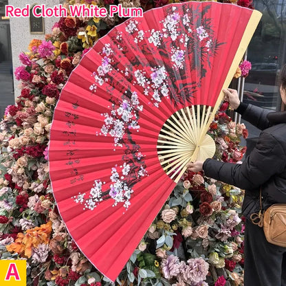 Leques mão dobrável desdobre, 63 Pol.160cm / 35.4 Pol.*90cm, Dobrável Cor Vermelho