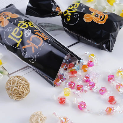 Sacolinha Fantasma Abóbora Feliz Halloween 50 Peças sacos de guloseimas de celofane