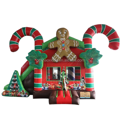 Casa inflável de gengibre 13 pés arco gigante de doces de Natal, inflável de shopping
