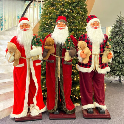 Boneco Papai Noel de Shopping Decoração 1.8 metros e Papai Noel Musical com Saxofone