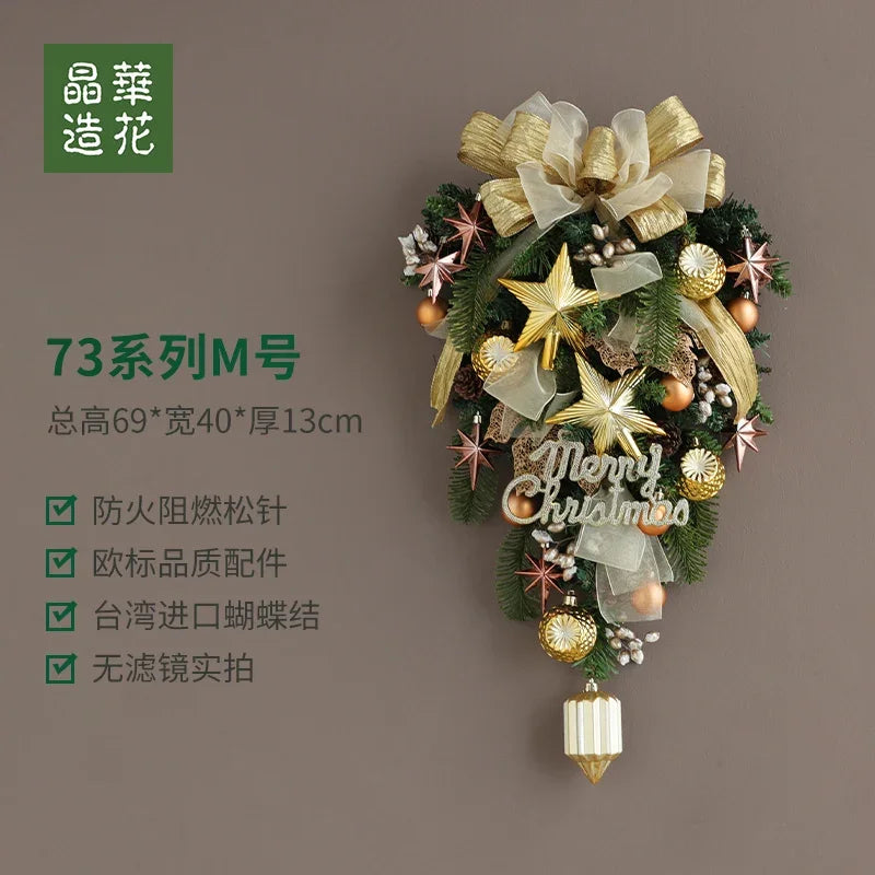 Guirlanda de Natal Nevada com Bolas Vermelhas, Pinhas e Azevinhos - Decoração Natalina