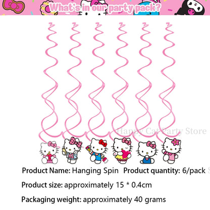 Kit de hello kitty para decoração de festa de aniversário de Kitt - 217 peças, incluindo top