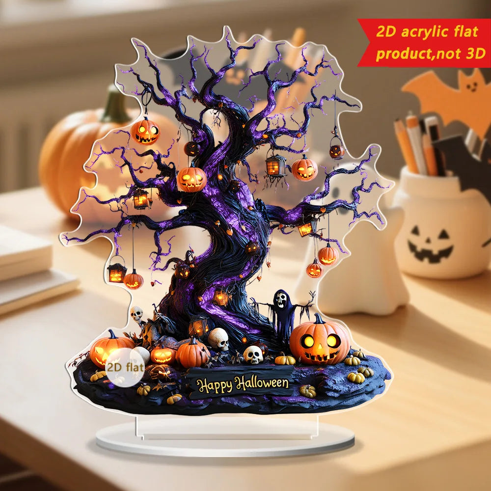 Decoração de árvores mortas Halloween ornamento de mesa halloween temático fantasma