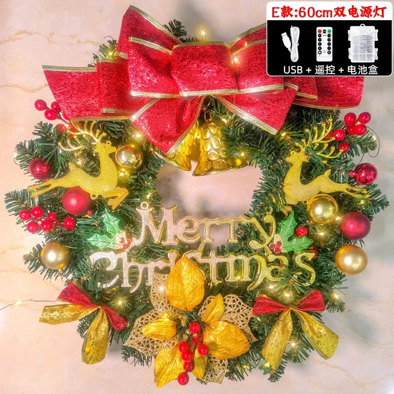 Guirlanda de Natal vermelha nevada Belas Guirlanda de natal criativa guirlanda de porta