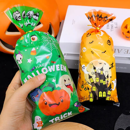 Sacos de celofane de Halloween, 50 unidades de sacos de doces de Halloween 50 peças