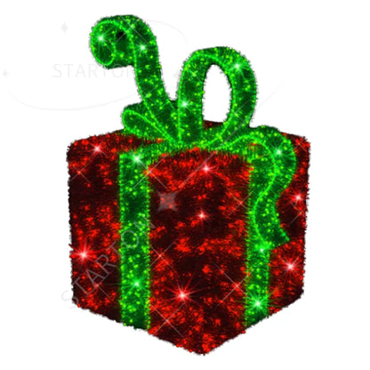 Caixa de Presente Decorativa RGB para Natal, Caixa de Presente Iluminada LED