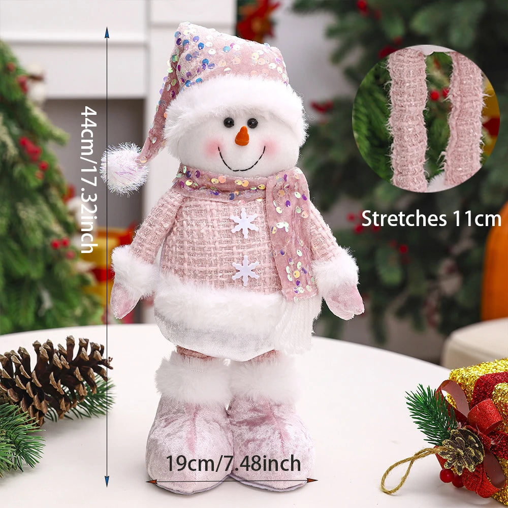 Boneco de Natal  Rosa Ornamentos Boneca De Pelúcia De Natal, Boneca De Pelúcia