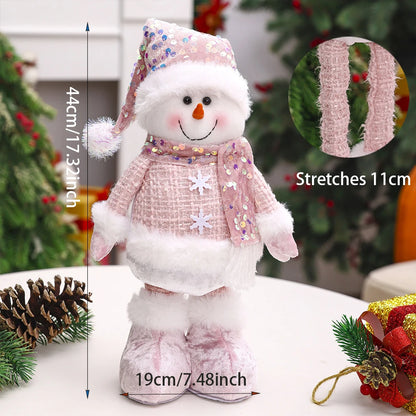 Boneco de Natal  Rosa Ornamentos Boneca De Pelúcia De Natal, Boneca De Pelúcia