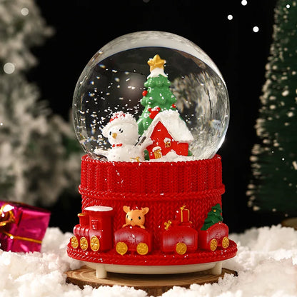 Globo de Neve de Natal, Bola de Cristal Iluminada, Enfeites de Bola de Vidro, Decorações