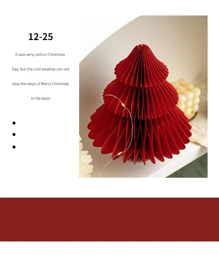 Árvores de Natal de papel, Árvore de papel de favo de mel de Natal Enfeite árvore