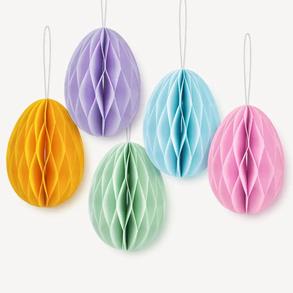 Ovo de Páscoa Decorativo 3D em Formato de Favo de Mel para Pendurar na Parede - Verde