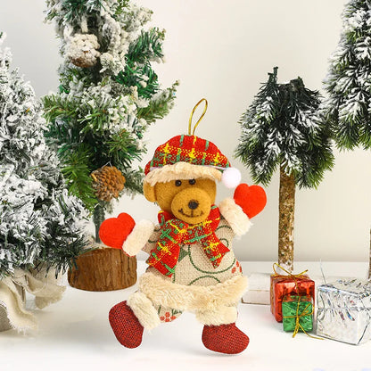 Kit Enfeites de Natal Boneco Sentado de Papai Noel Neve e Rena Decoração Natalina