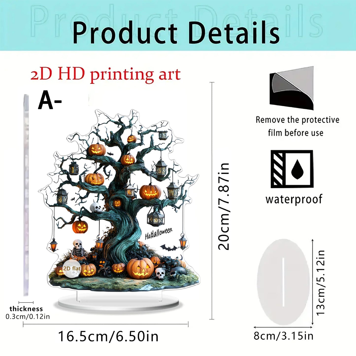 Decoração de árvores mortas Halloween ornamento de mesa halloween temático fantasma