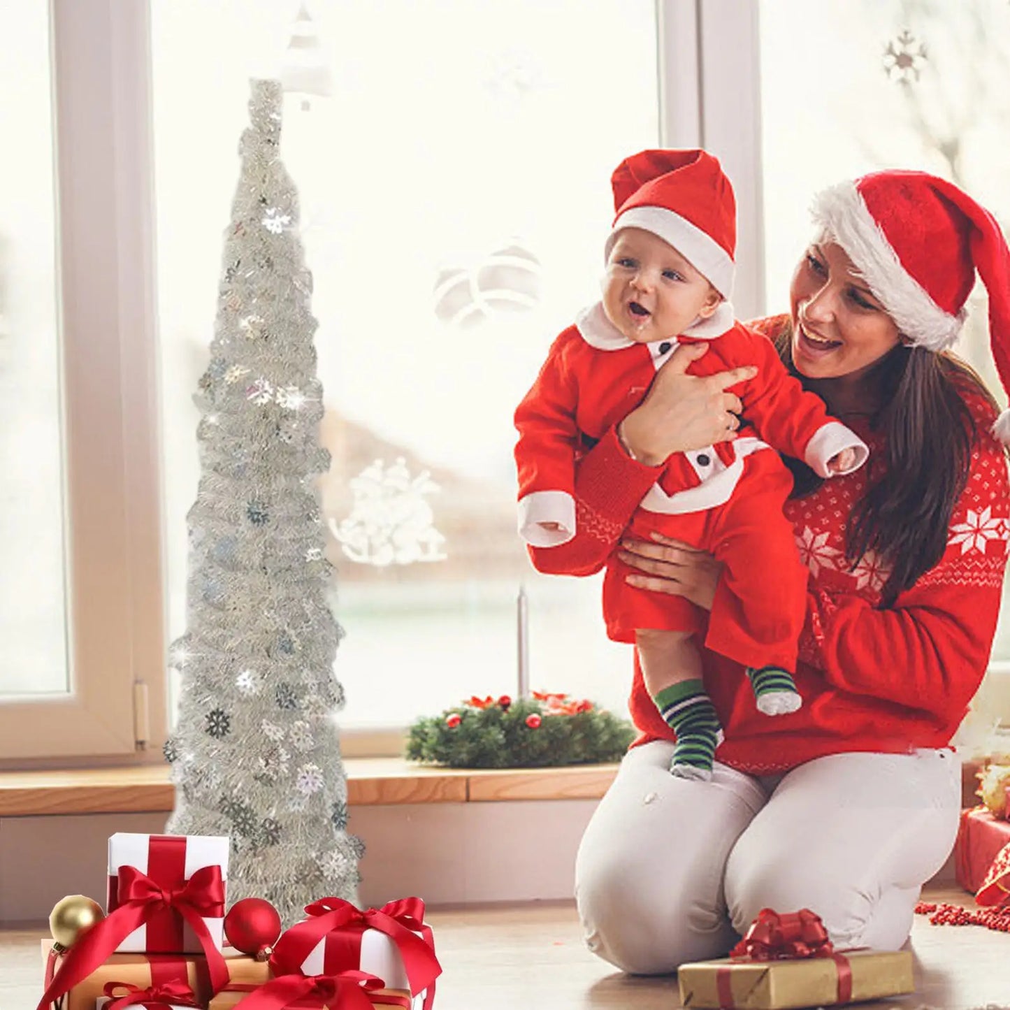 Árvore de Natal Artificial Realista com 1,5 Metros de Altura Pinheiro de Natal Artificial Realista