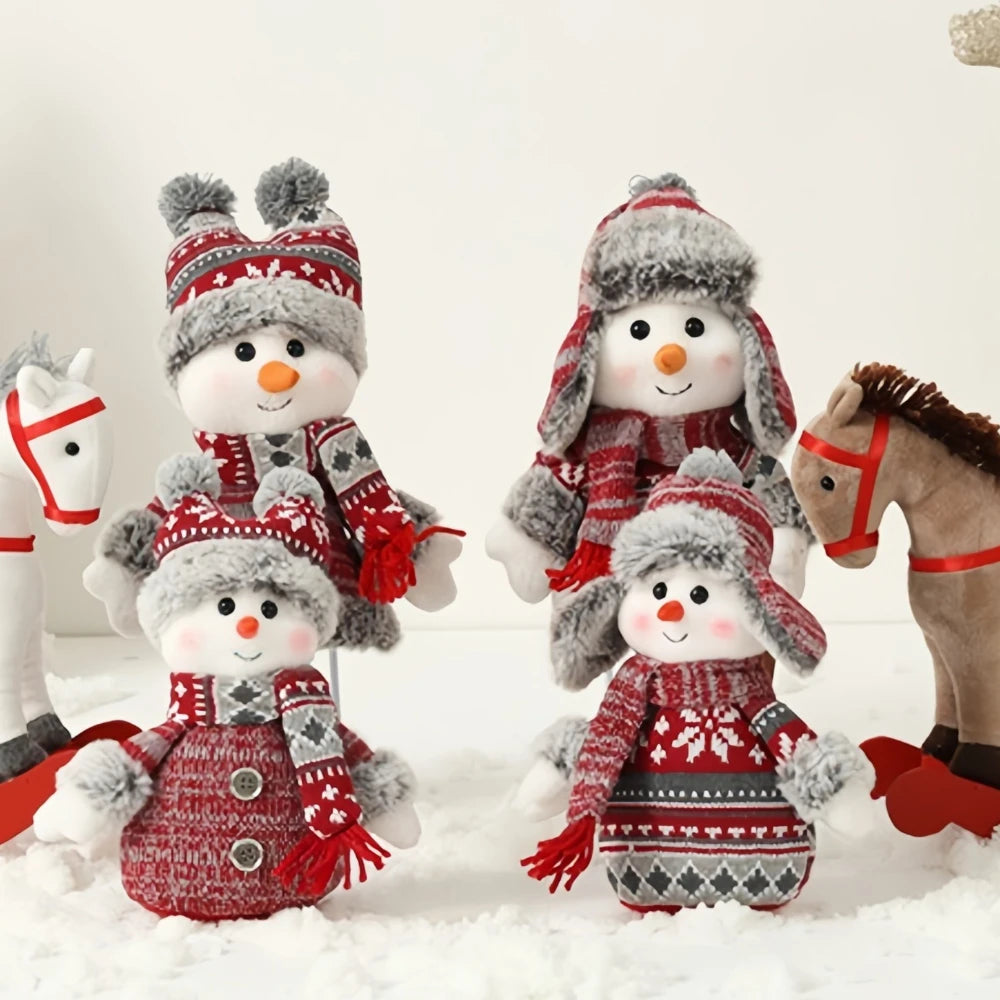 Boneca de boneco de neve de natal com chapéu decoração foto prop, presente crianças