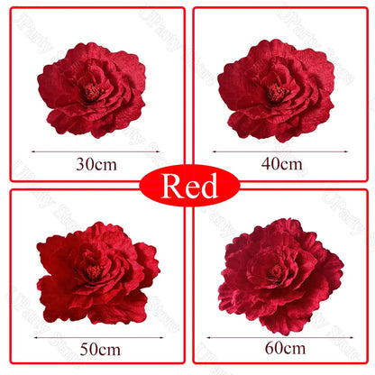 150 cm/60 pol. Rosa vermelha gigante, flores artificiais enormes, adereços flores grandes