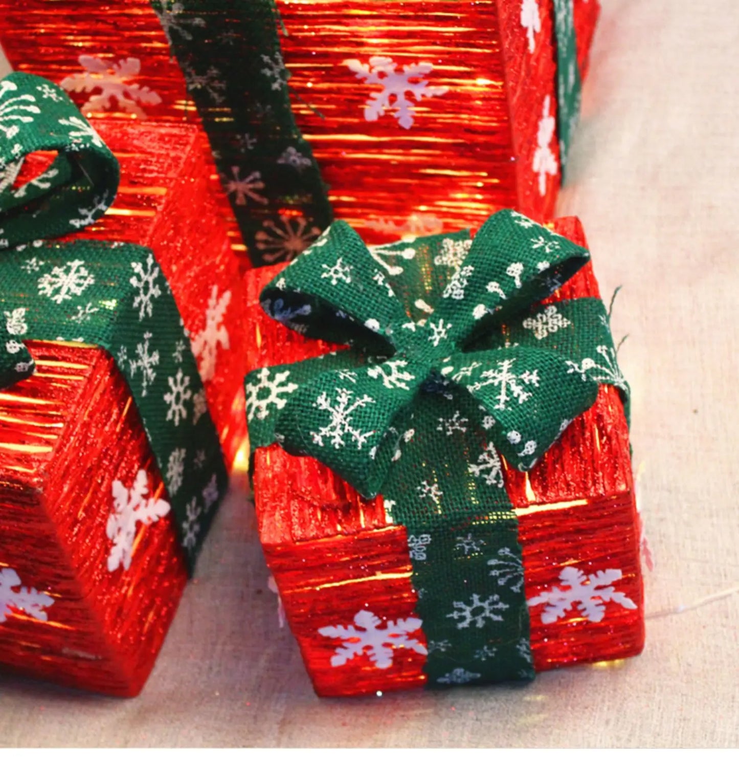 Caixas de presente, decorações de Natal, conjunto de 3 caixas vermelhas festa e feriado