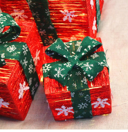 Caixas de presente, decorações de Natal, conjunto de 3 caixas vermelhas festa e feriado