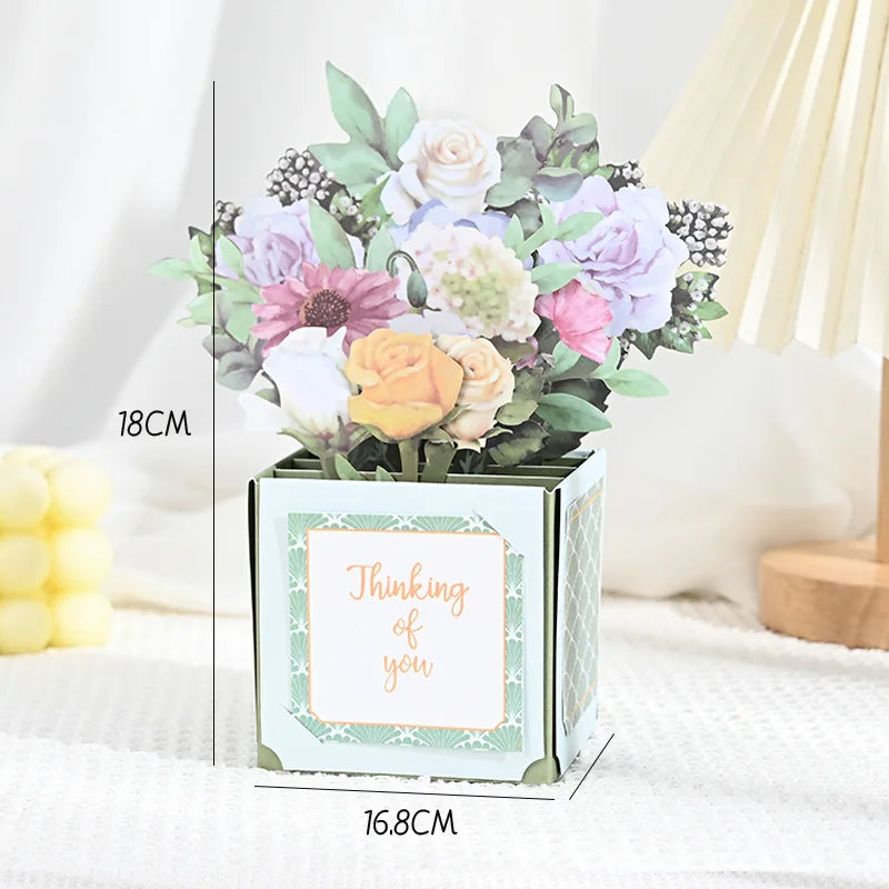 Cartão pop-up floral 3D "Dia das Mães" com envelope – Para aniversários, agradecimento