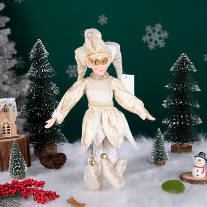 Fada do País das Maravilhas do Inverno de Natal, Grande - 45cm, Palhaço de Natal Decorativo