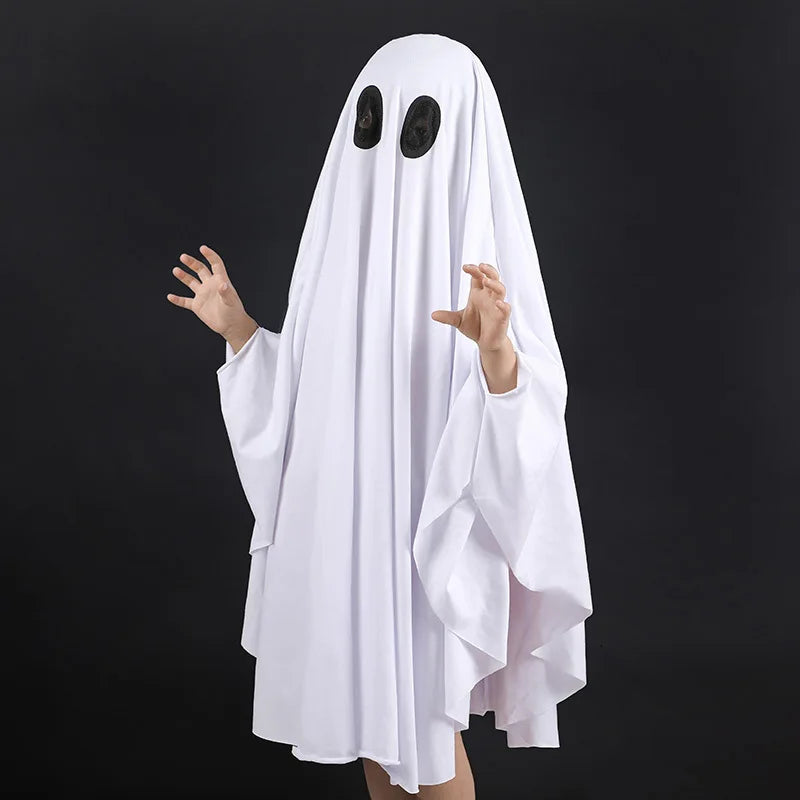 Capa Fantasia Cosplay Crianças Fantasma De Halloween branco