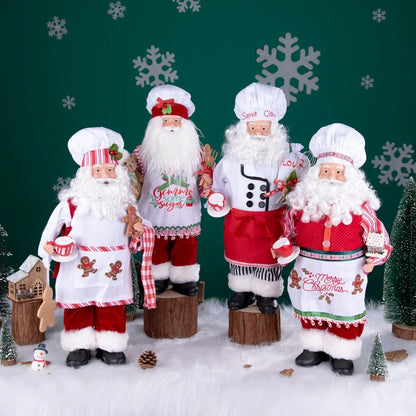 Papai Noel Gourmet Confeiteiro 41cm vermelho memórias de confeitaria, papai Noel