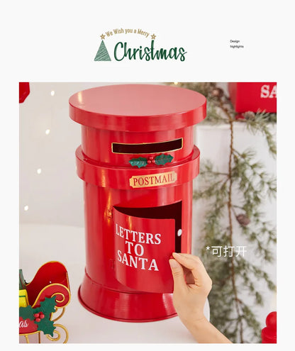 Caixa de correios pirulito estátua de caixa de correio de natal decorações natal decoração