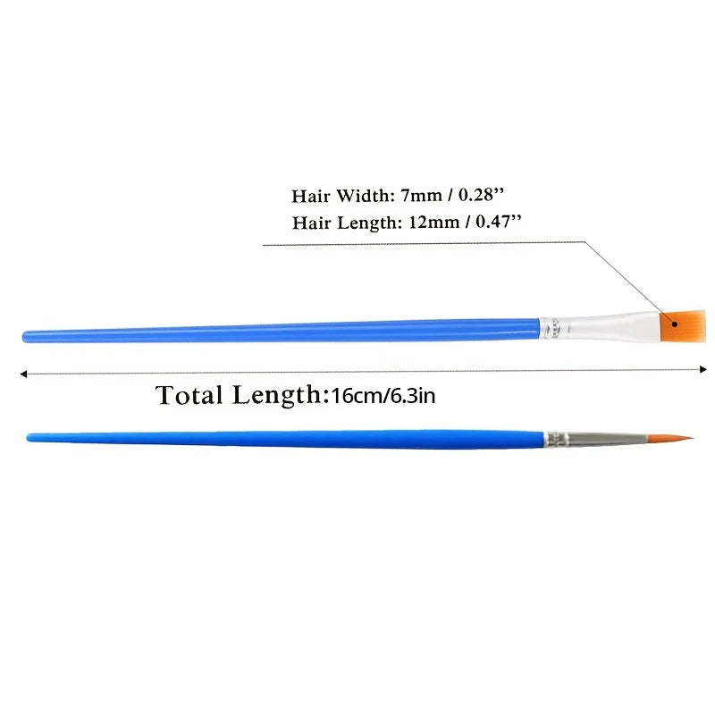 Kit 20 Pincéis Artesanato Pintura Ponta Fina Redonda E Chato Pintura em Telas Rosto