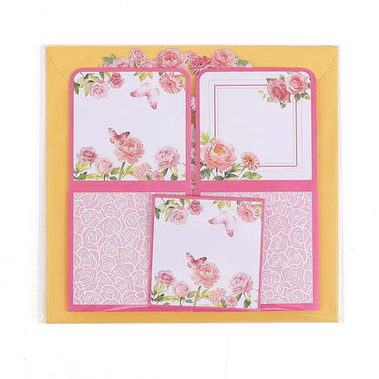 Cartão pop-up feliz Dia das Mães, buquê de flores 3D cartão comemorativo com envelope