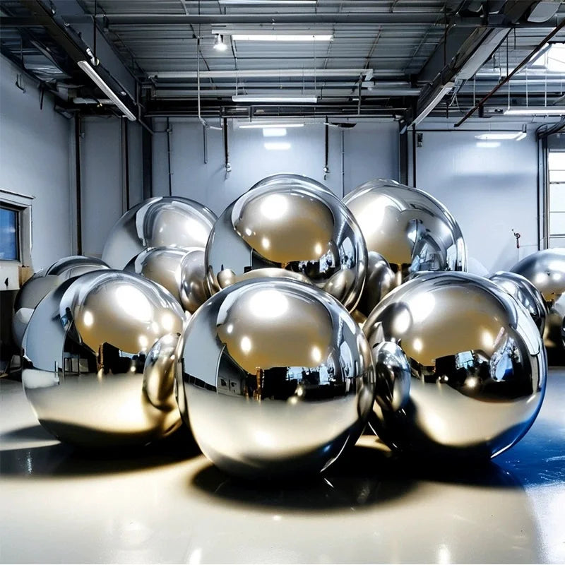Bola de espelhos para shopping Bola de espelhos inflável, balão gigante espelhado prateado