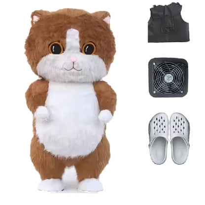 Fantasia Urso Polar Inflável Natal Mascote Traje kit Completo Mascote para Natal