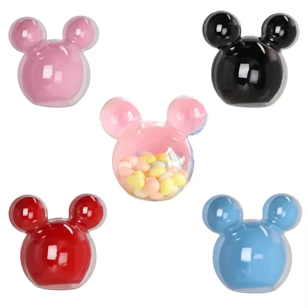 Caixa de Doces 24 peças de plástico Mickey Head Mouse caixa doces caixa  (24 peças rosa)