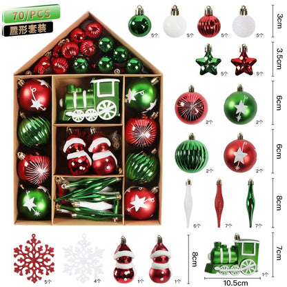 Bolas Natal Diversificados Conjunto de 72 peças de Enfeites de Bolas de Natal Clássico