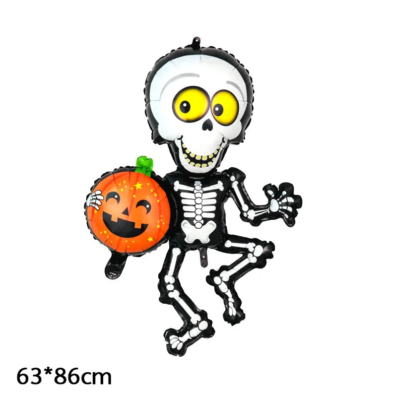 Balões grandes Halloween, conjunto independente balões grandes alumínio, abóbora