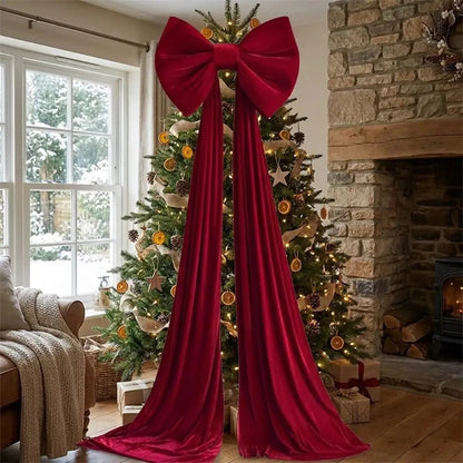 Laço Vermelho Gigante para Shopping, Laço Decorativo Gigante de Veludo Preto, Vermelho, Rosa, Branco