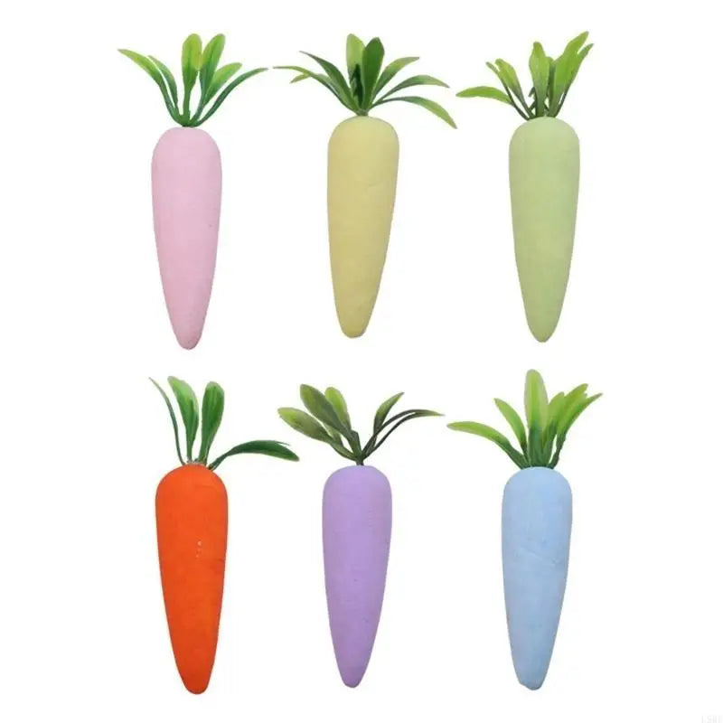 12 Peças cenouras de páscoa brinquedo cenoura de tecido artificial decoração coelho