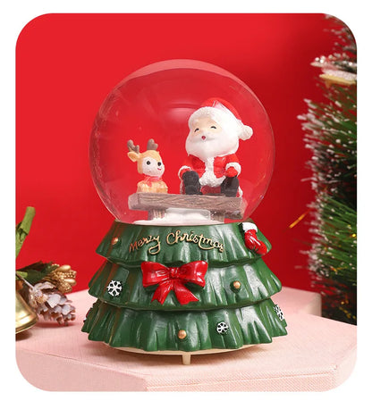 Globo de Neve de Natal, Bola de Cristal Iluminada, Enfeites de Bola de Vidro, Decorações
