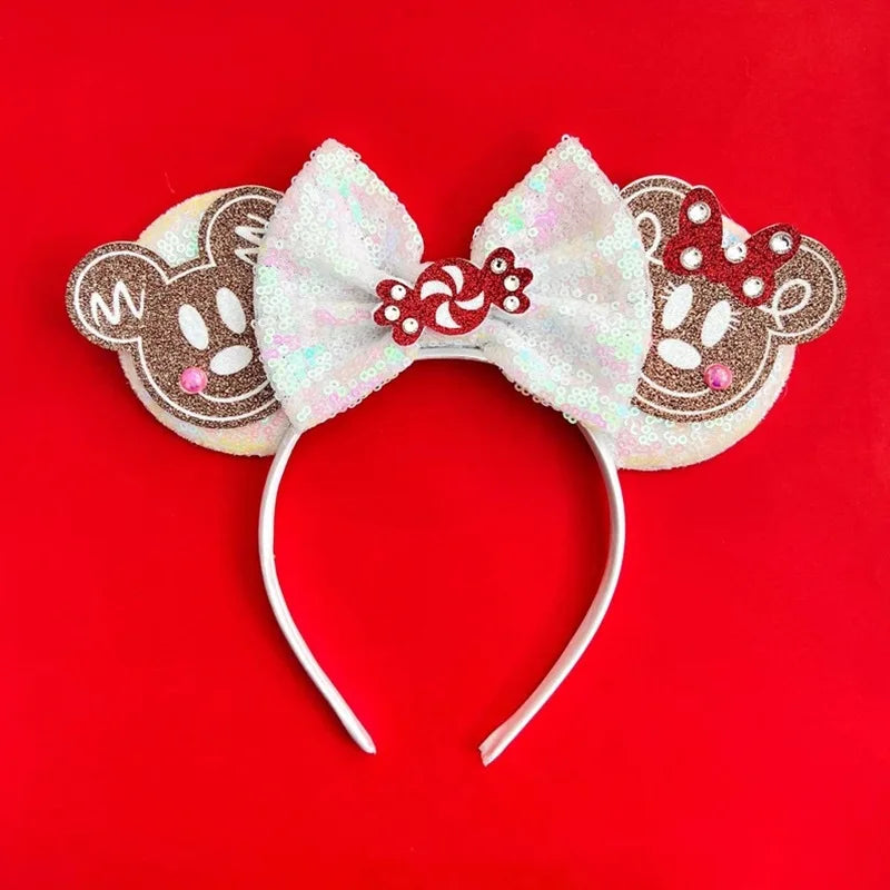 Tiaras Acessórios Disney orelha de rato com laço brilhante, Lantejoula de dupla celebração