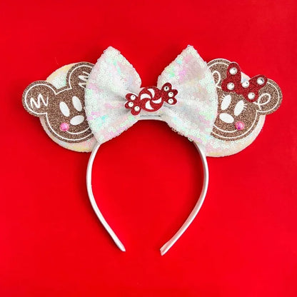 Tiaras Acessórios Disney orelha de rato com laço brilhante, Lantejoula de dupla celebração