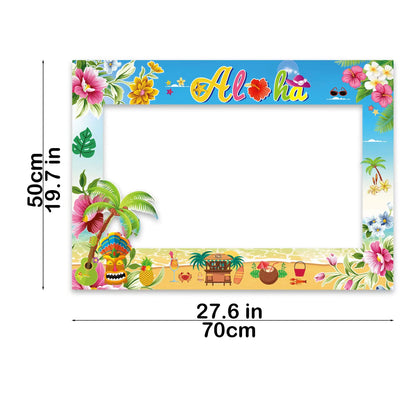 Moldura para Fotos (ou Adereço de Selfie) com Tema Havaiano/Tropical ("Aloha"), Feita de Papel ou Cartolina